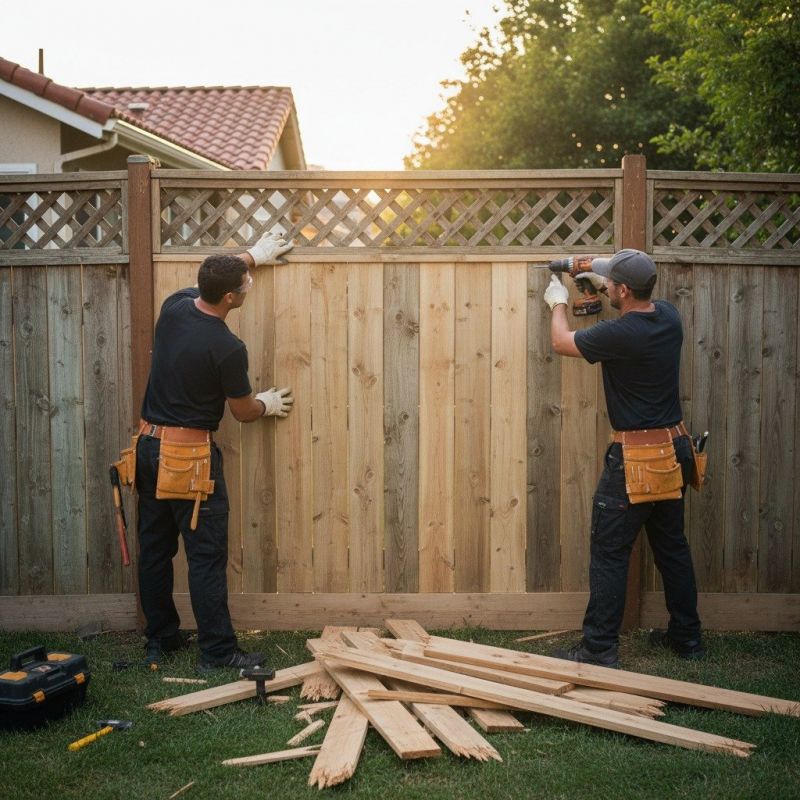 Redwood Fence Repair detail